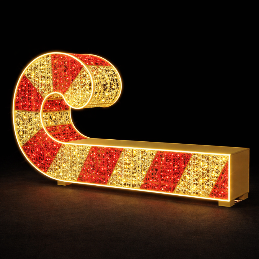 Candy Cane Illuminated Bench