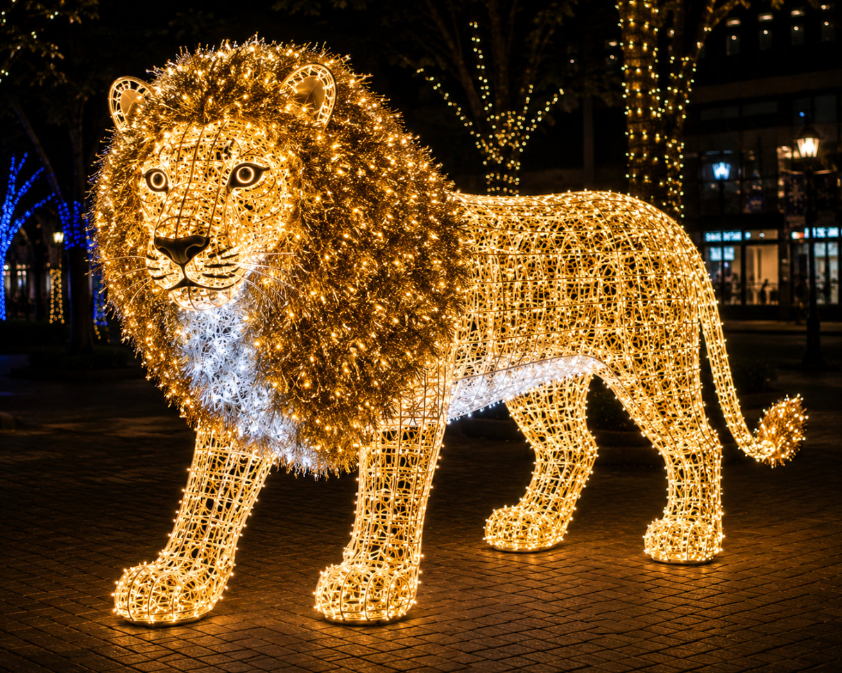 Illuminated Lion Sculpture