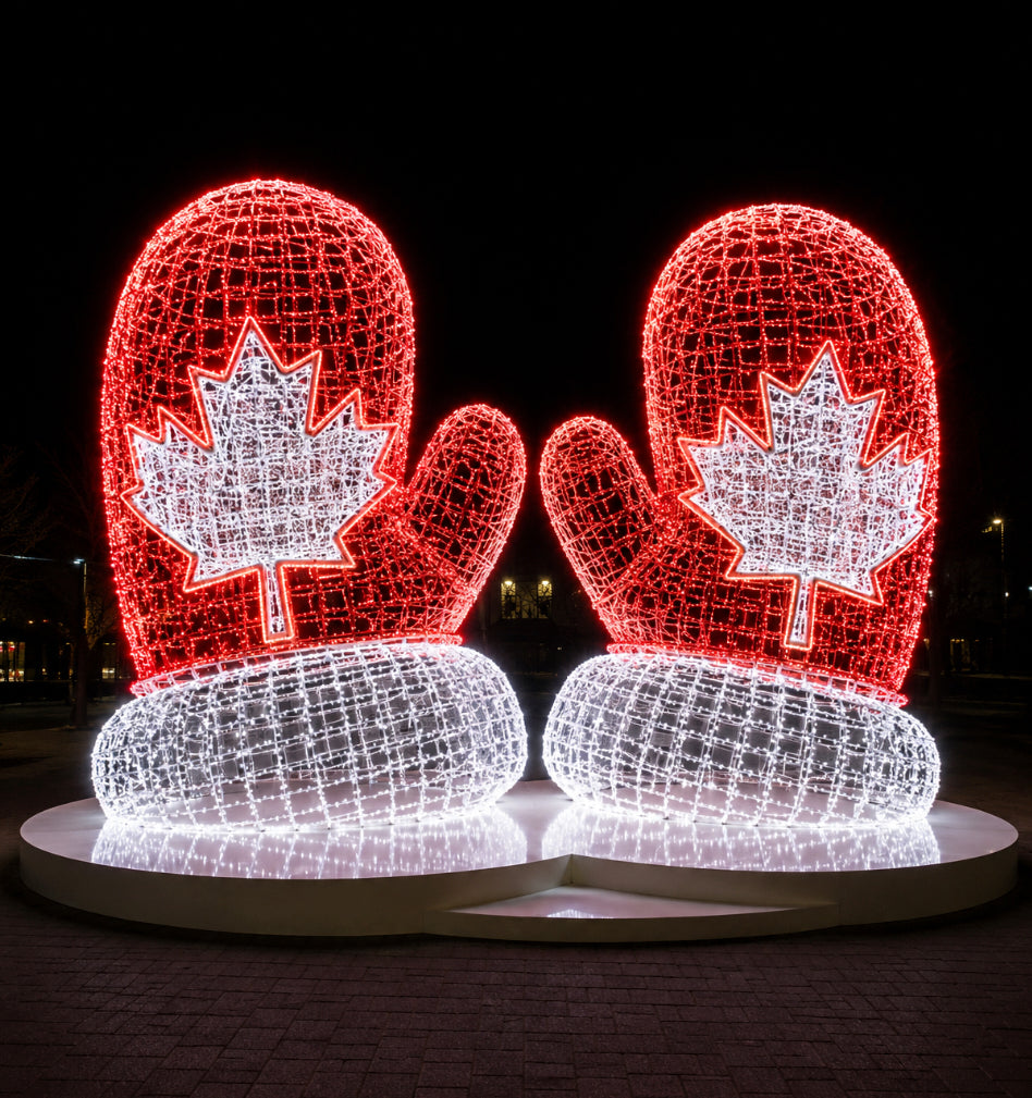 Giant Illuminated Canada Mitten
