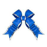 Blue Structural Bow with Silver Trim 36"