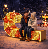 Candy Cane Illuminated Bench