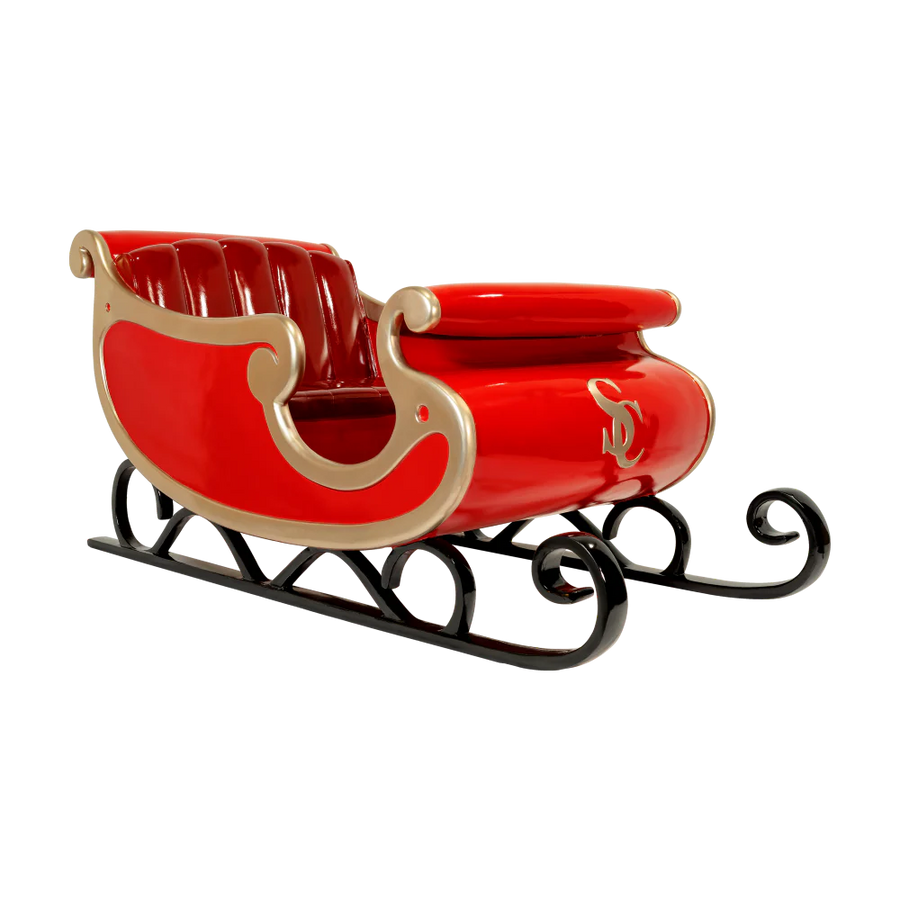 Cherry Red Santa Claus Monogram Sleigh