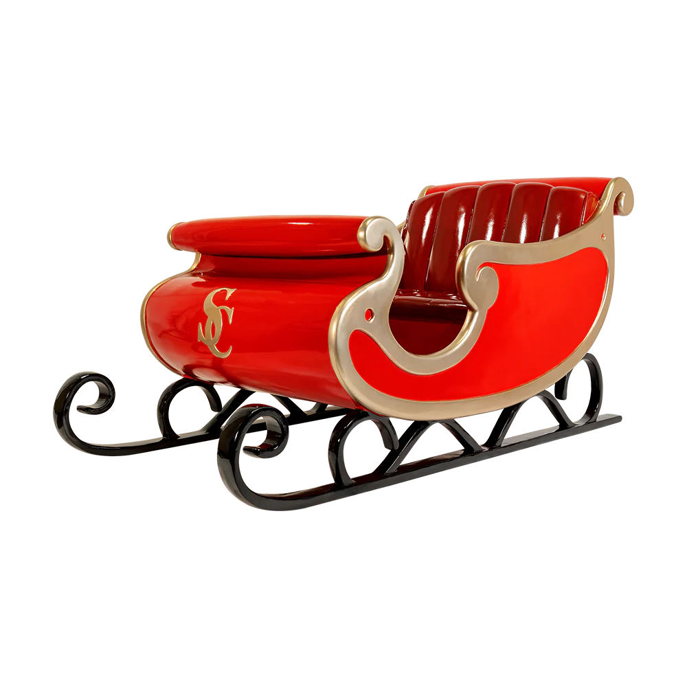 Cherry Red Santa Claus Monogram Sleigh