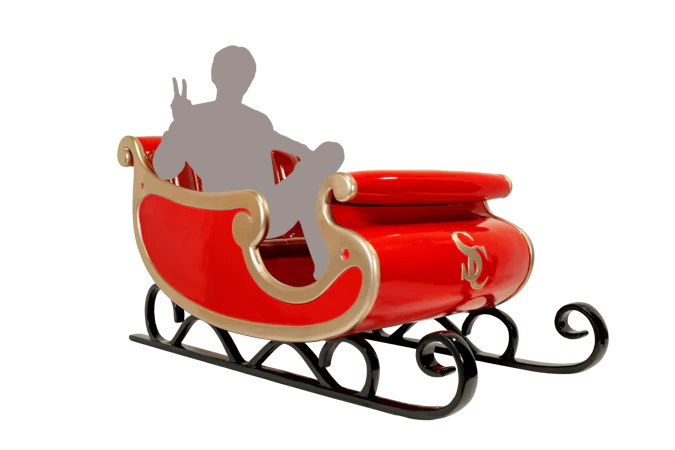 Cherry Red Santa Claus Monogram Sleigh