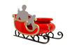 Cherry Red Santa Claus Monogram Sleigh