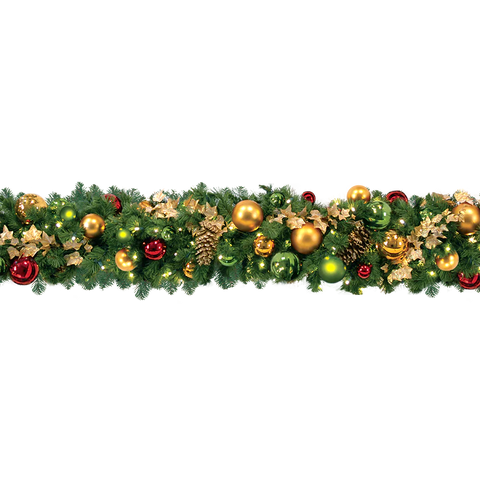 Classic Christmas Pre-Decorated Garlands 10' Sections