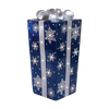 Lit Fiberglass Gift Box with Snowflake Design