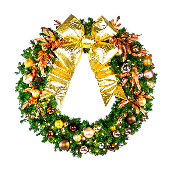 Precious Metals Pre-Decorated Wreaths