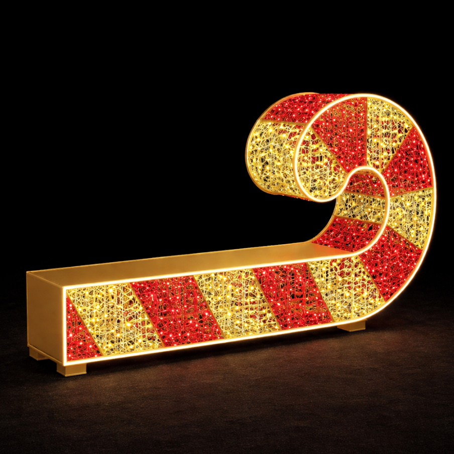 Candy Cane Illuminated Bench