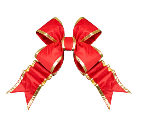 Red Structural Bow with Gold Trim 15", 18", 24" and 30"