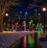 Skating Family 2D Rope Light Display
