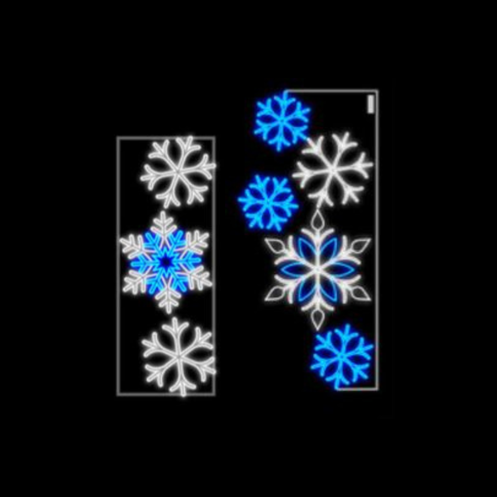 Multi Snowflakes Pole Mount