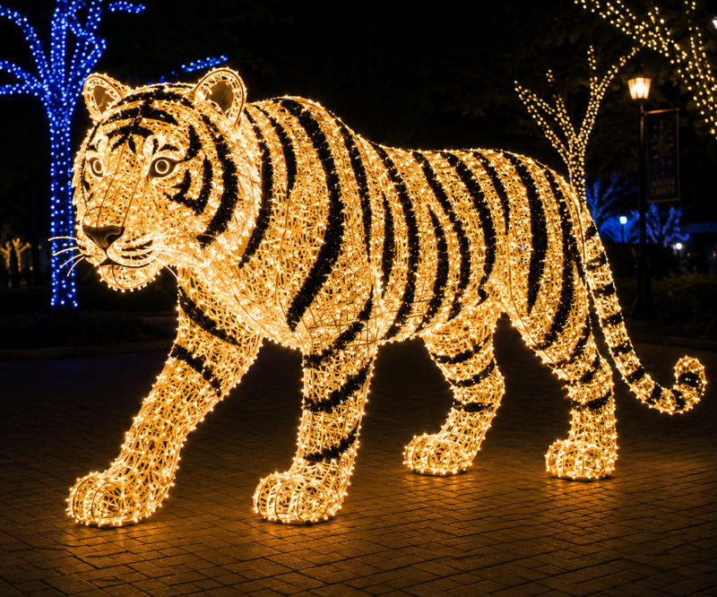 Illuminated Tiger Sculpture
