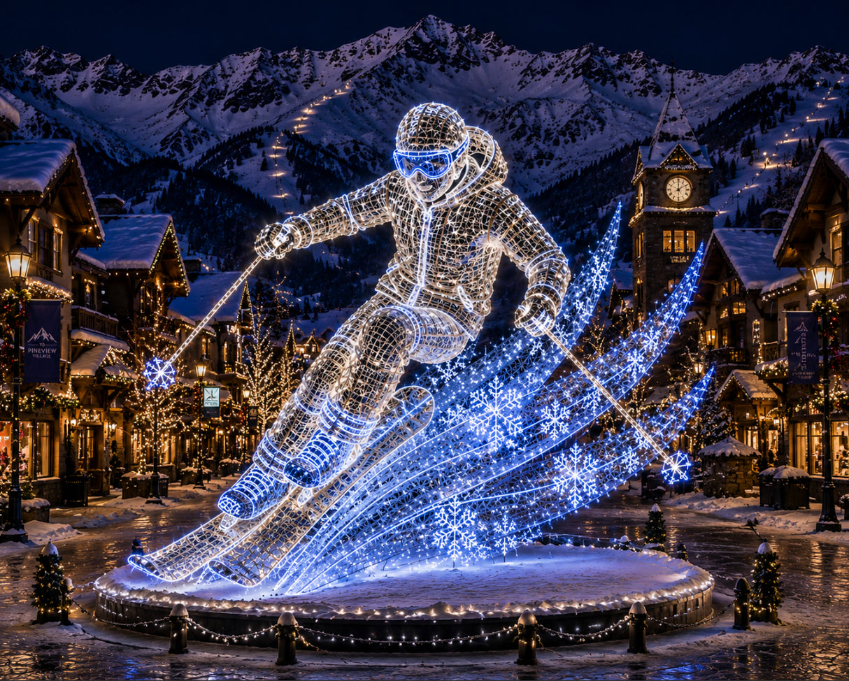 Illuminated Skier Display