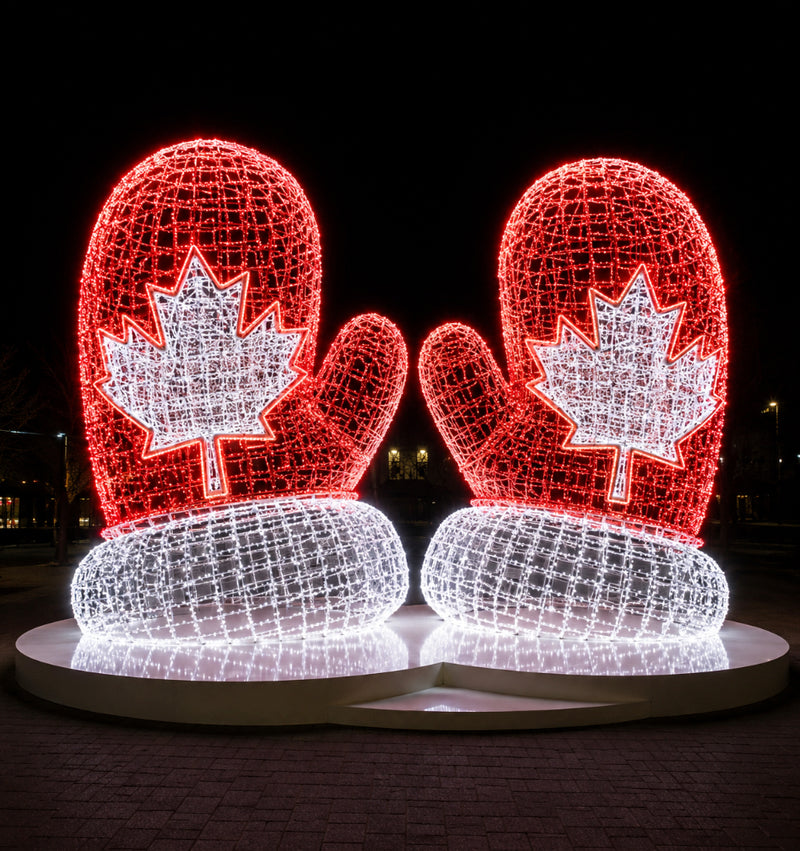Giant Illuminated Canada Mitten
